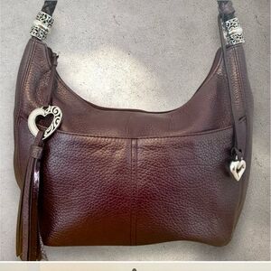 Brighton Barbados zip-top purple shoulder bag EUC
